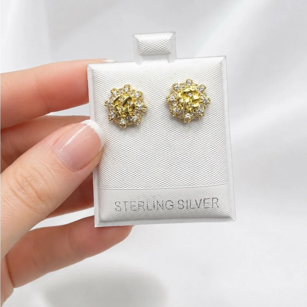 925 Sterling Silver 0.60CTW MOISSANITE Nugget Screw Back  Stud Earrings